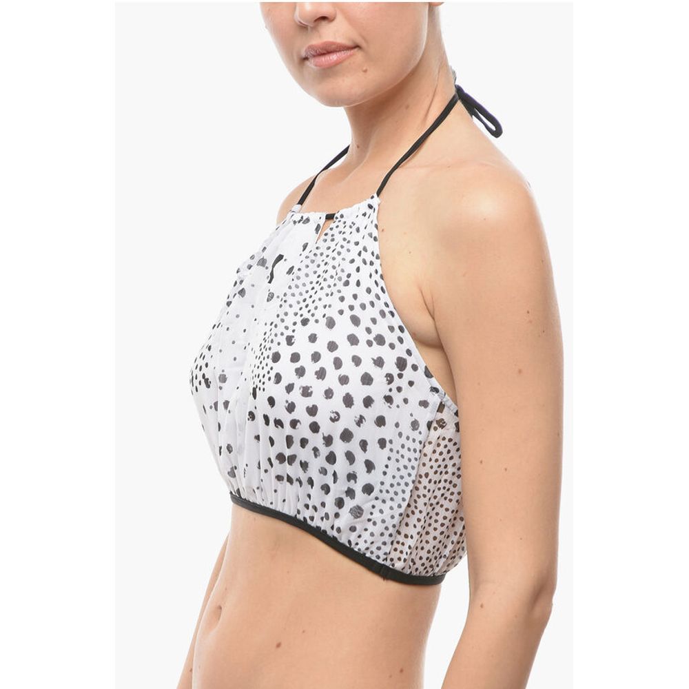 Karl Lagerfeld Cover Up Swimsuit Halterneck Top With Contrasting Printed