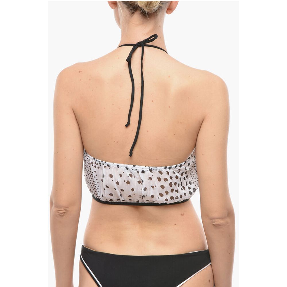 Karl Lagerfeld Cover Up Swimsuit Halterneck Top With Contrasting Printed