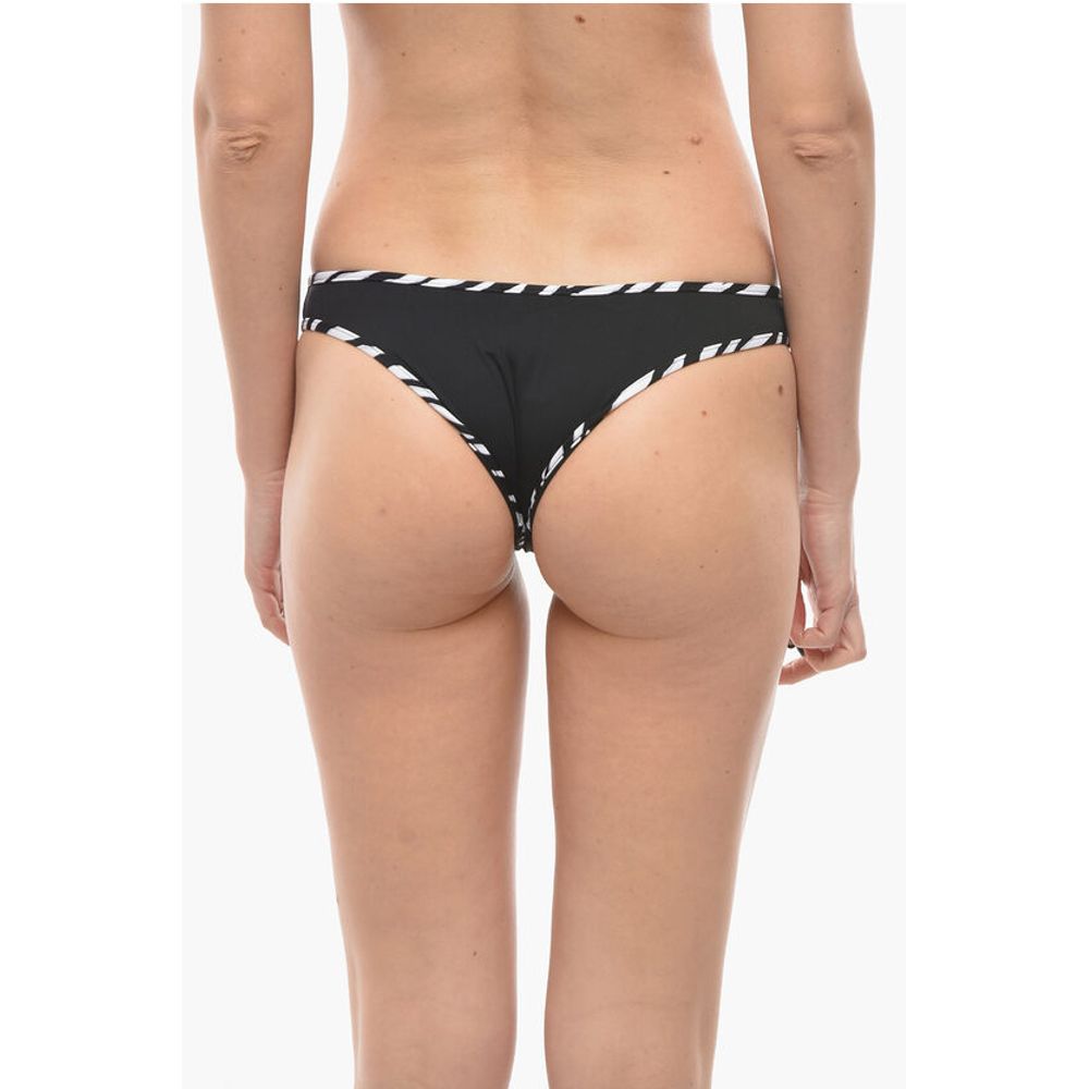 Karl Lagerfeld Solid Color Bikini Bottom with Animal Patterned Details