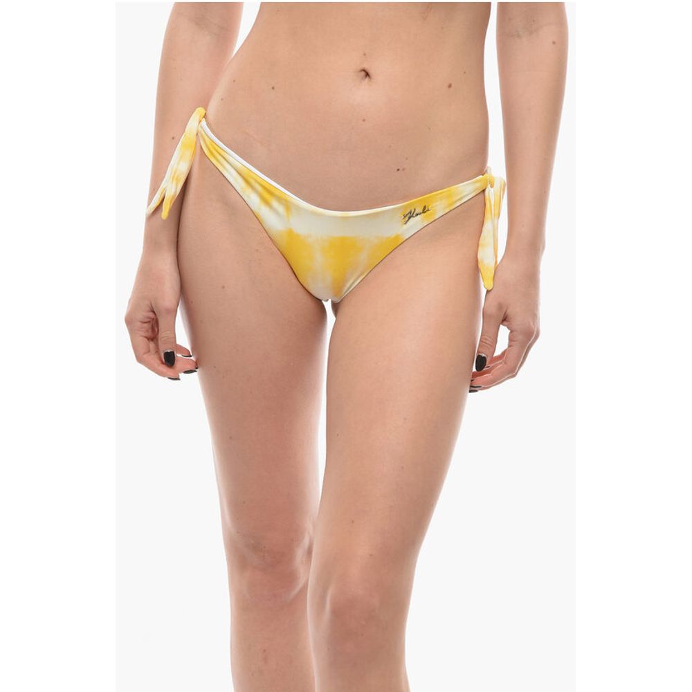 Karl Lagerfeld Tie Dye Effect Bottom Bikini with Knotted Laces