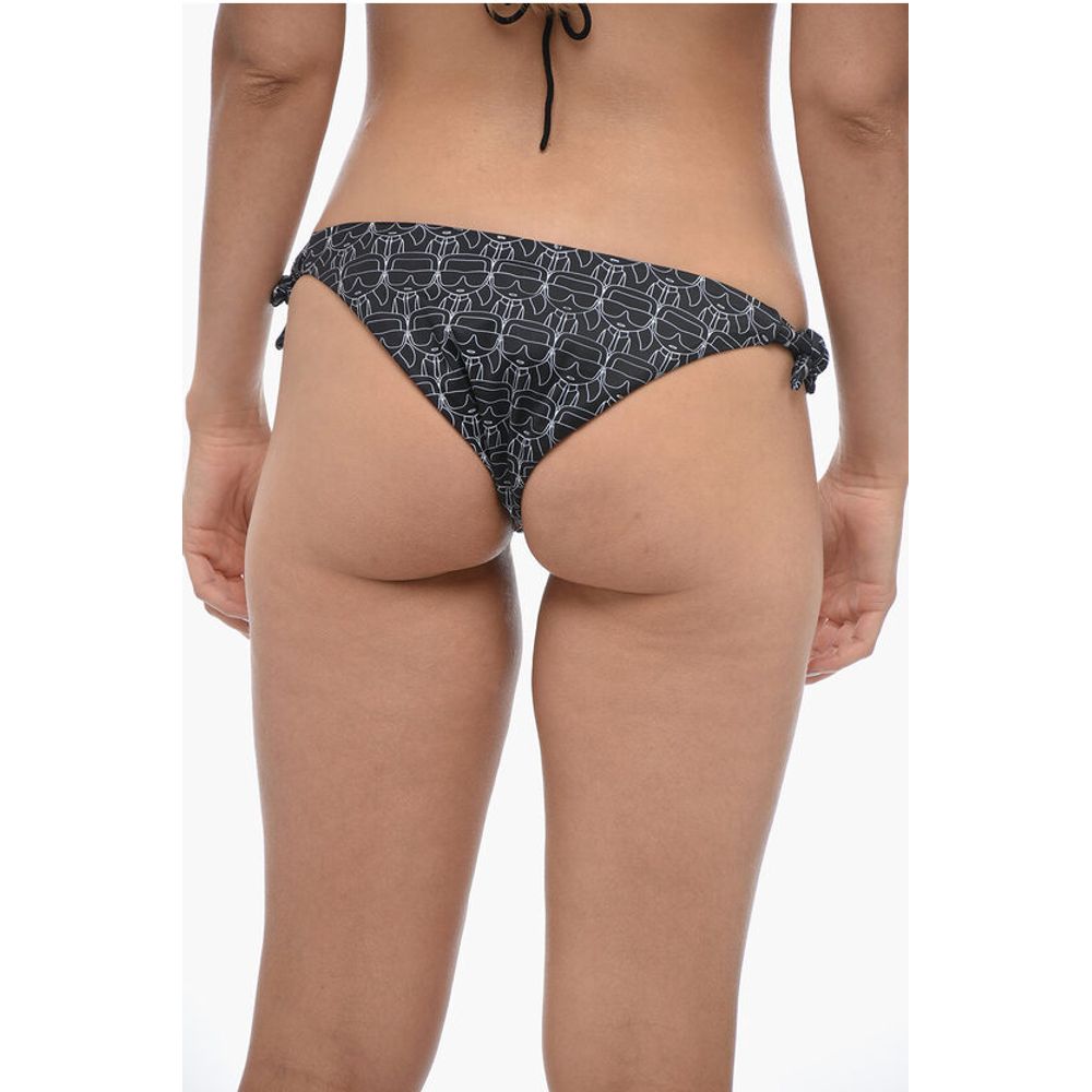 Karl Lagerfeld Two-Tone All-Over Logo Bikini Bottom