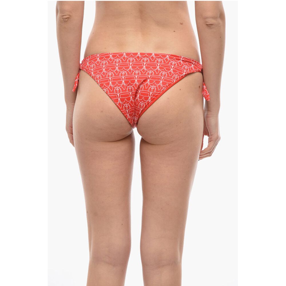 Karl Lagerfeld All-Over Iconic Printed Bikini Bottom With Knotted Laces