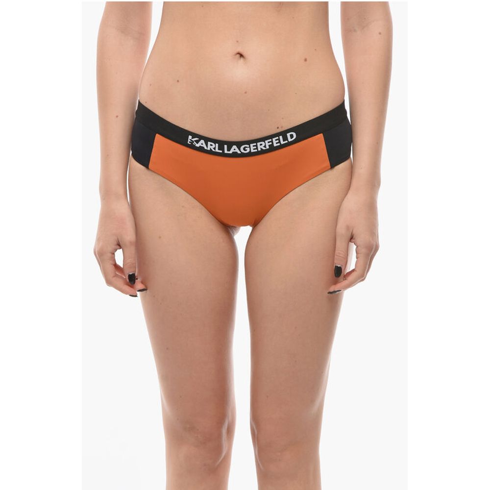 Karl Lagerfeld Two-Tone SPORT Bikini Bottom with Logoed Elastic Band on the
