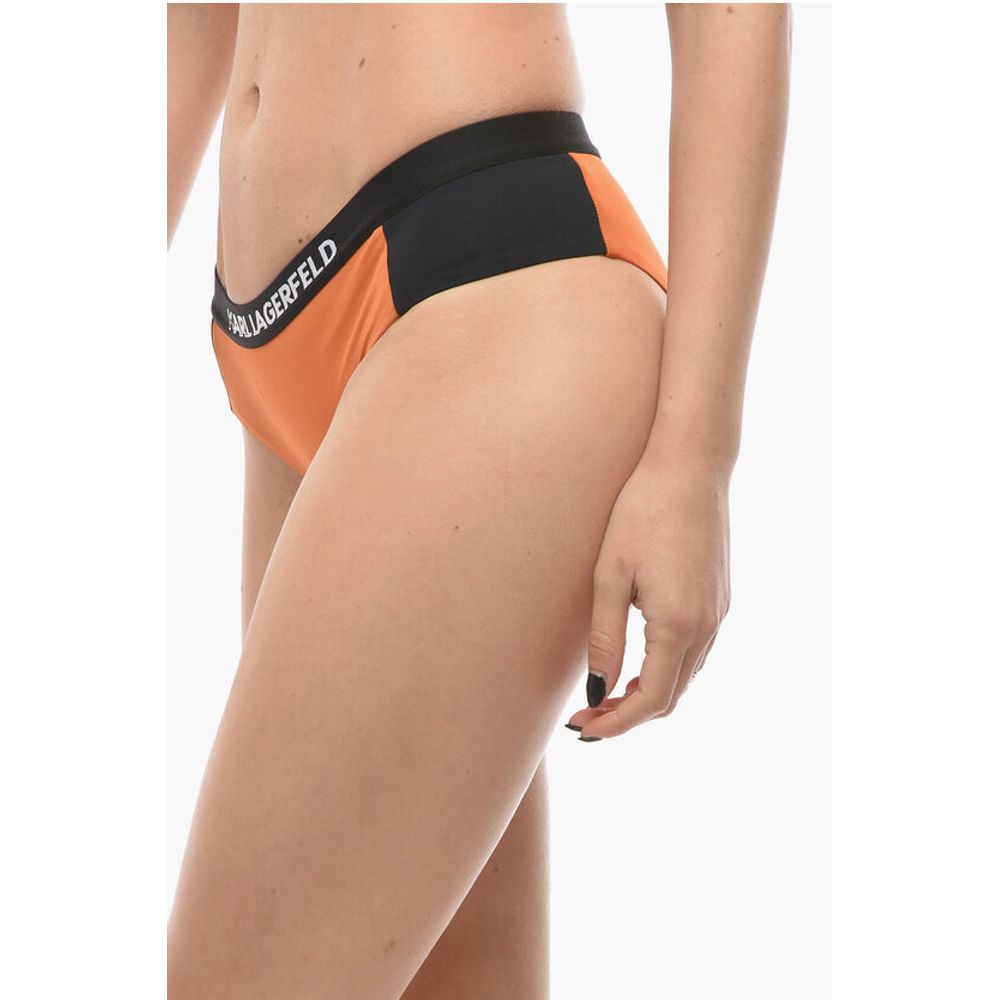 Karl Lagerfeld Two-Tone SPORT Bikini Bottom with Logoed Elastic Band on the