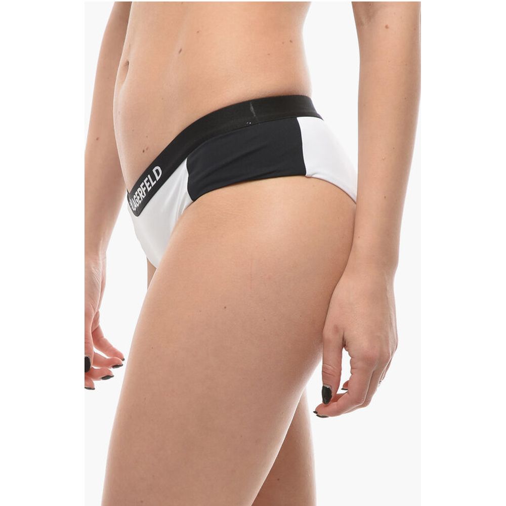 Karl Lagerfeld Two-Tone SPORT Bikini Bottom with Logoed Elastic Band At the