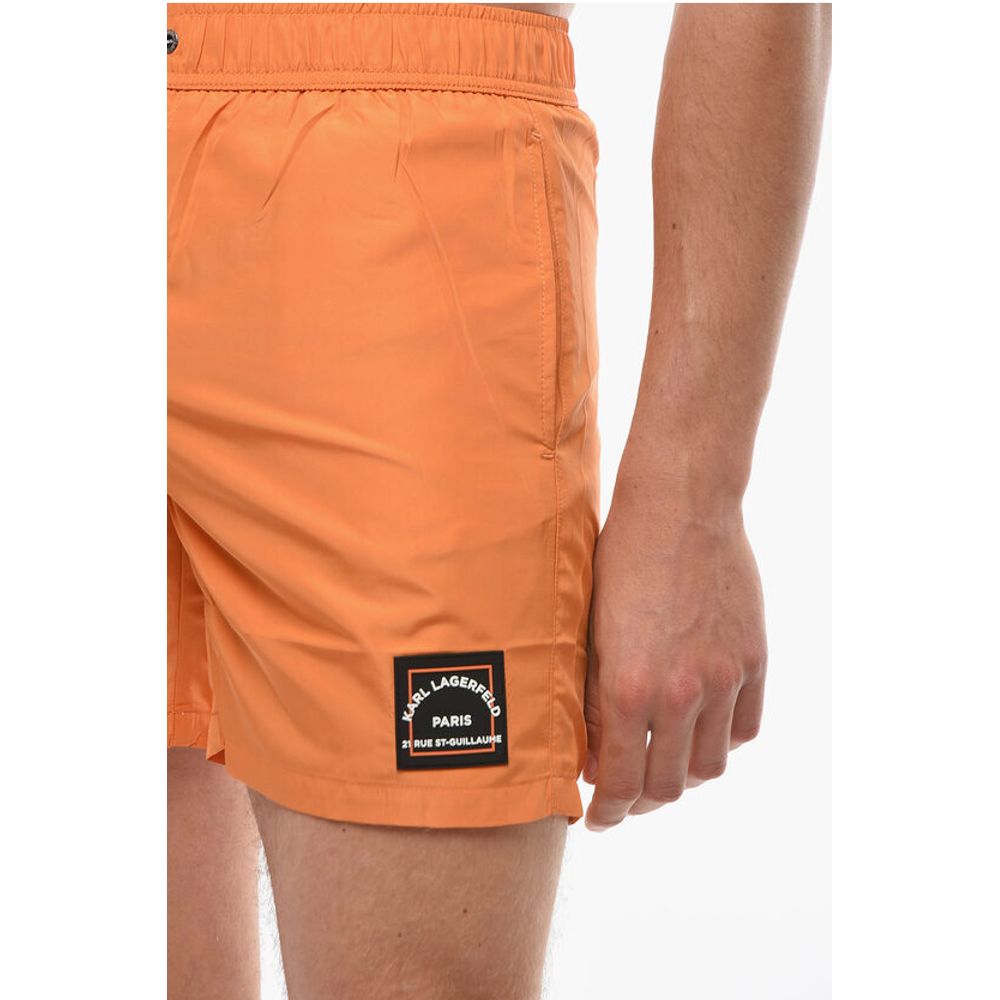Karl Lagerfeld RUE ST-GUILLAME Solid Color Swim Shorts with 3 Pockets
