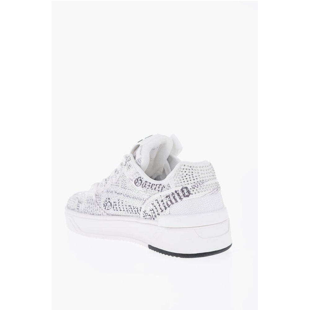 John Galliano Fabric GAZETTE Sneakers with Rhinestone Embellishment