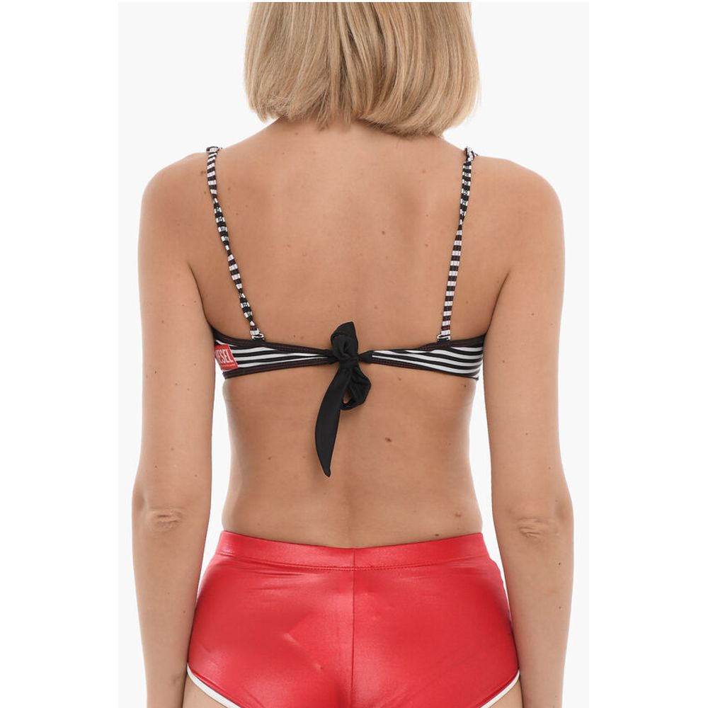 Diesel Bandeau Bikini Top with Striped Straps