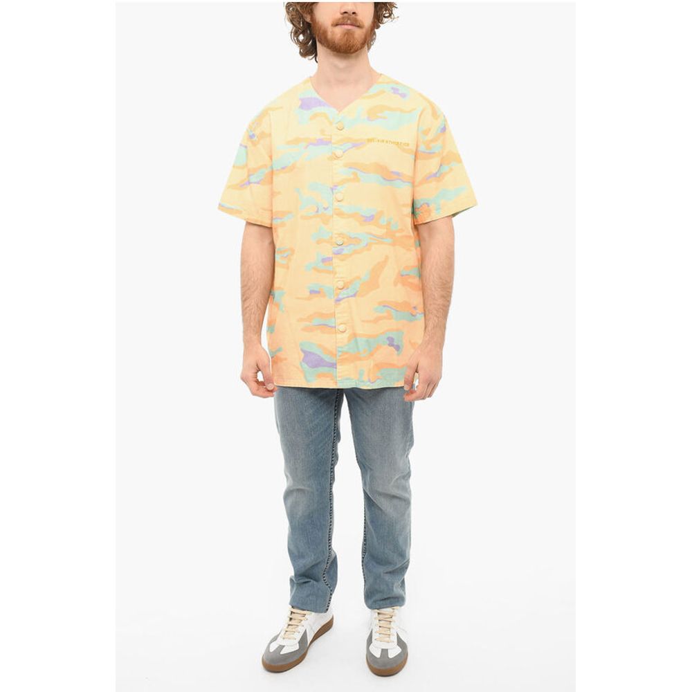 Bel Air Athletics V-neckline CAMO BASEBALL Shirt with Camouflage Motif