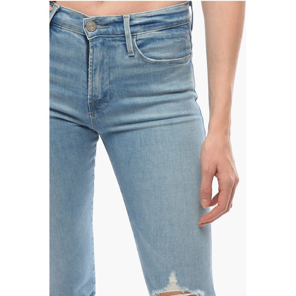 Frame High Waist Flared Jeans With Frayed Hem 26cm