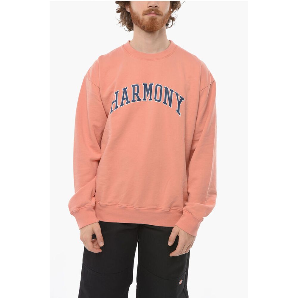 Harmony Logo Printed Brushed Cotton Crew-neck Sweatshirt