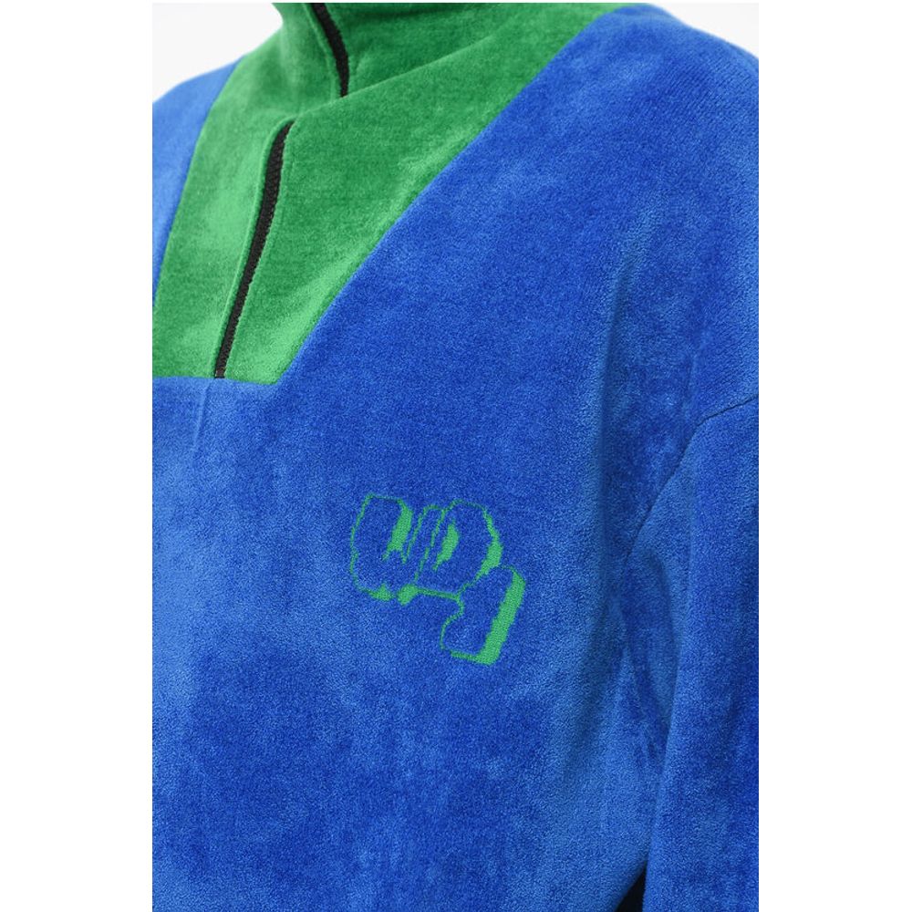 We11done Half Zip Velour Sweatshirt