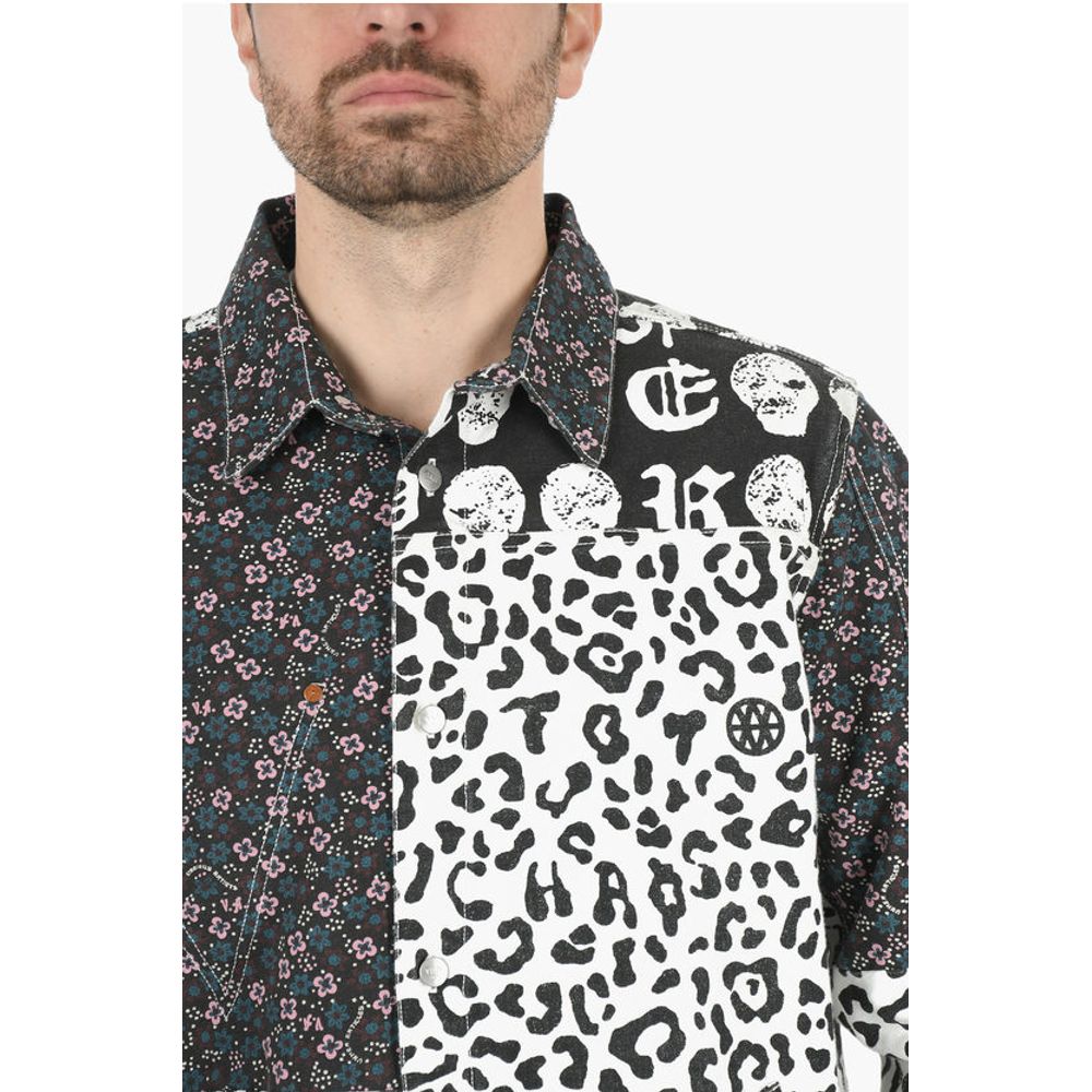 Vyner Articles Multi Patterned Denim Jacket