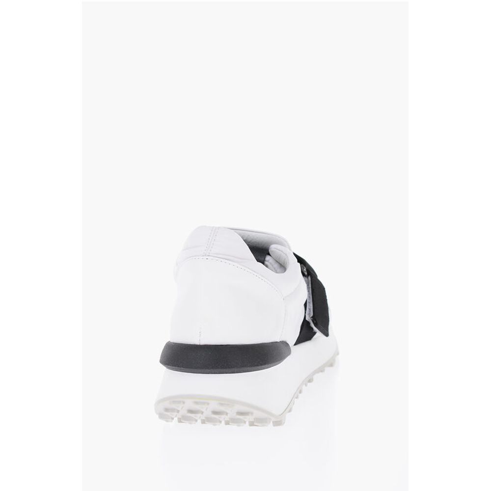 Ixos Leather and Fabric Low Top Sneakers with Touch Strap Closure
