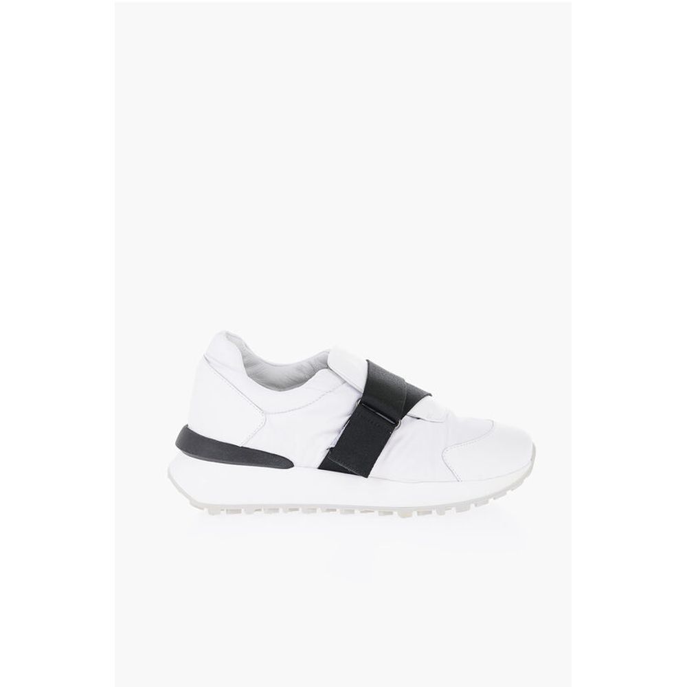 Ixos Leather and Fabric Low Top Sneakers with Touch Strap Closure