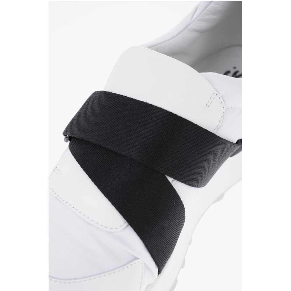 Ixos Leather and Fabric Low Top Sneakers with Touch Strap Closure