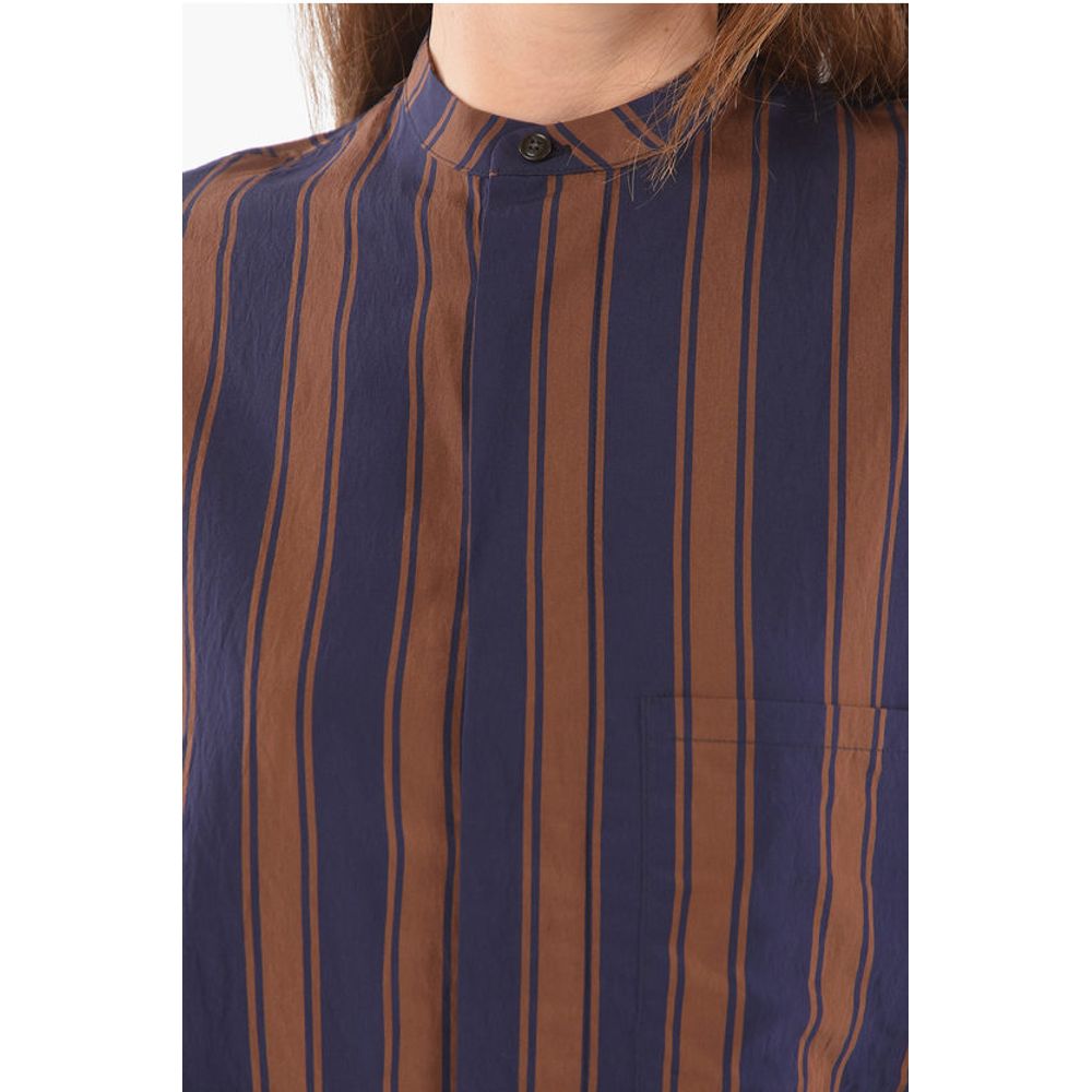 Woolrich Unbalanced Striped SCULLY Mandarin Collar Shirt