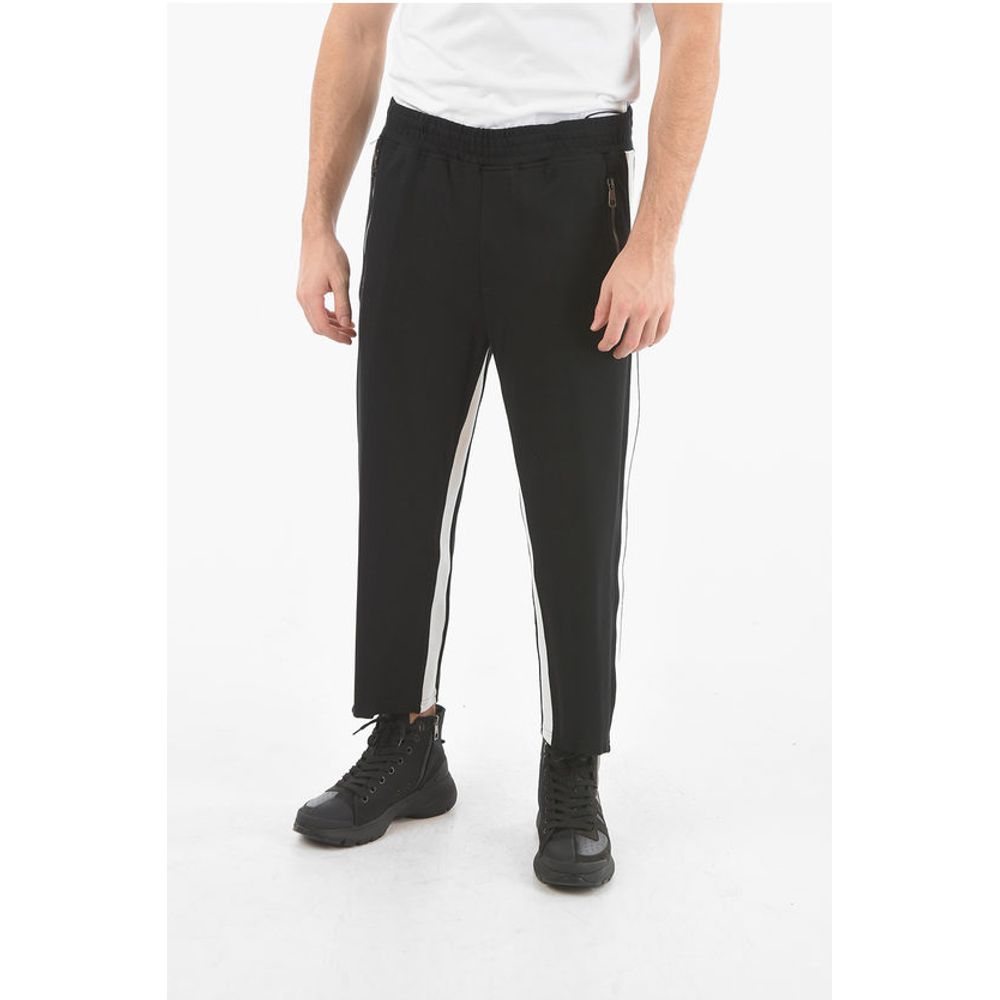 Neil Barrett Low-Waisted Loose Fit Pants with Contrasting Side Band