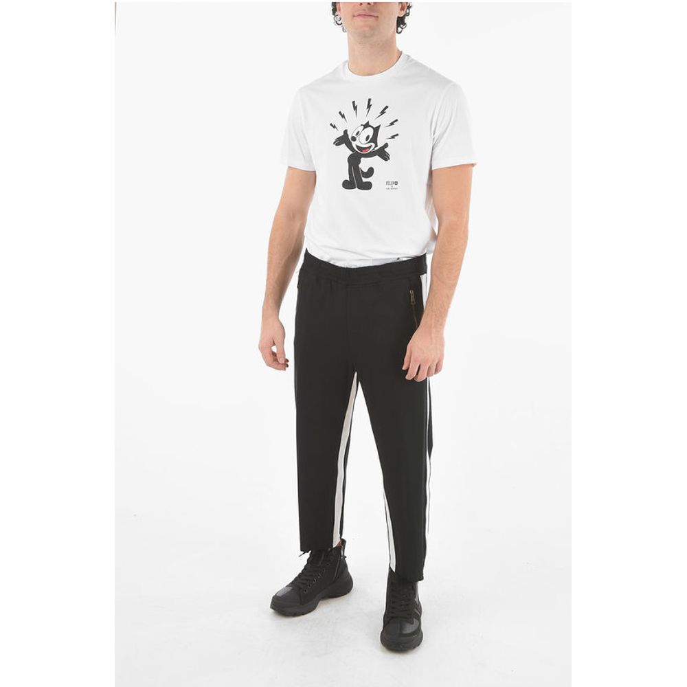 Neil Barrett Low-Waisted Loose Fit Pants with Contrasting Side Band