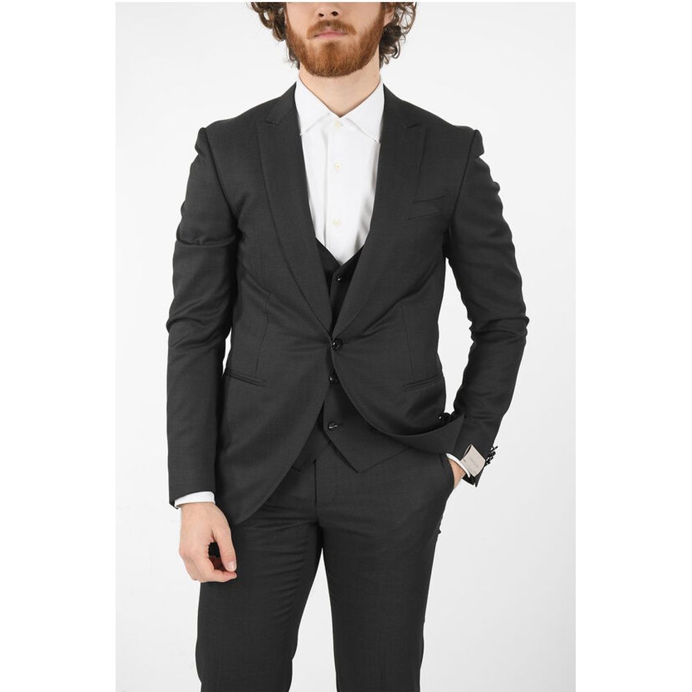 Corneliani virgin wool center vent peak lapel CERIM.ACADEMY 3 piece wai