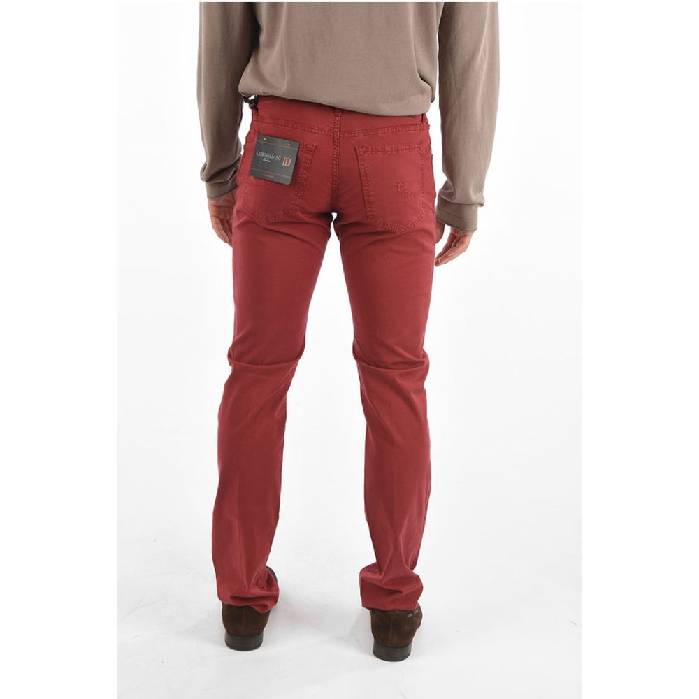 Corneliani ID LUXURY DENIM Stretched Cotton LAZISE Pants with 5 pockets