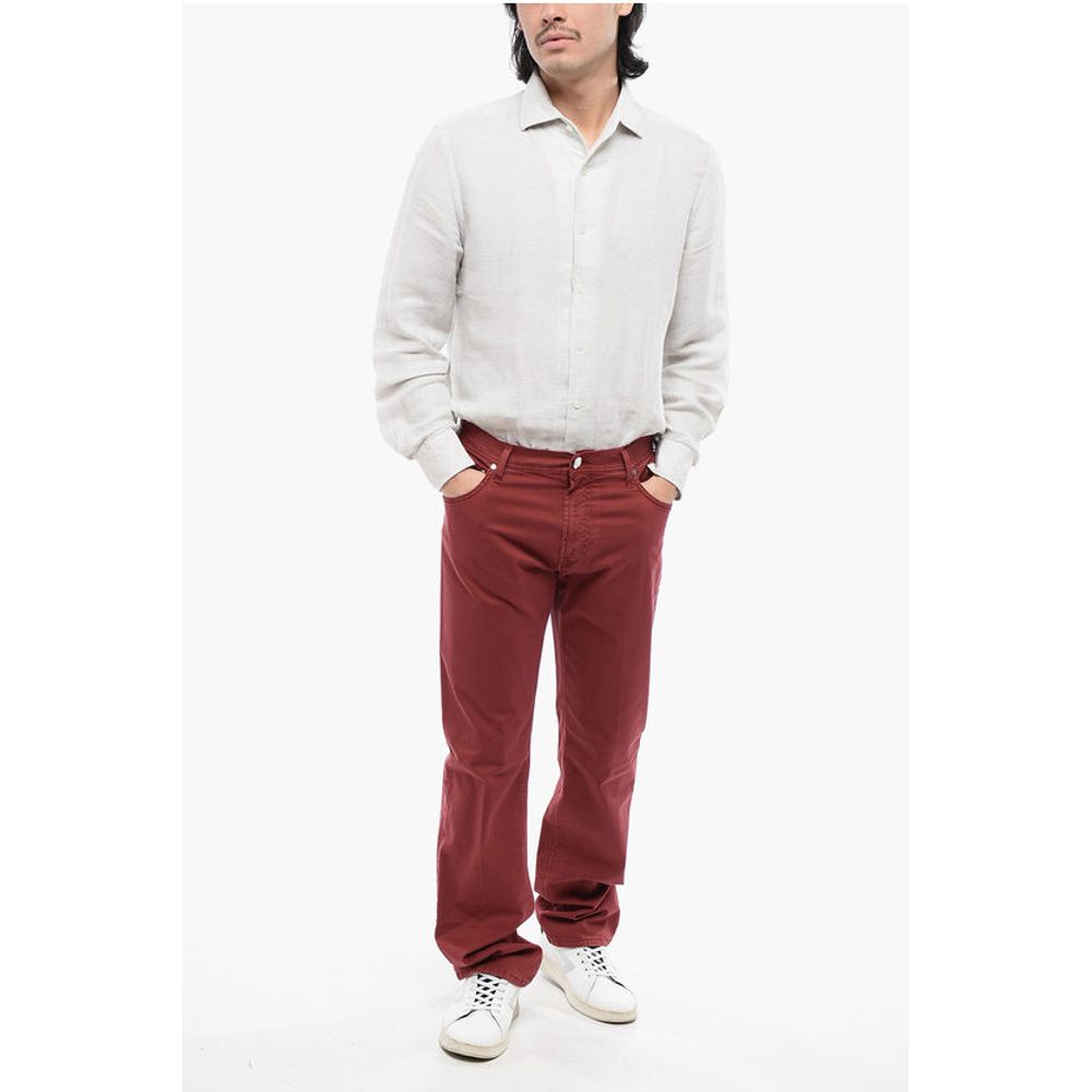 Corneliani ID LUXURY DENIM Stretched Cotton LAZISE Pants with 5 pockets