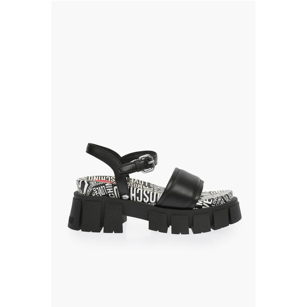 Moschino LOVE logoed sole TASSEL 70 leather sandals