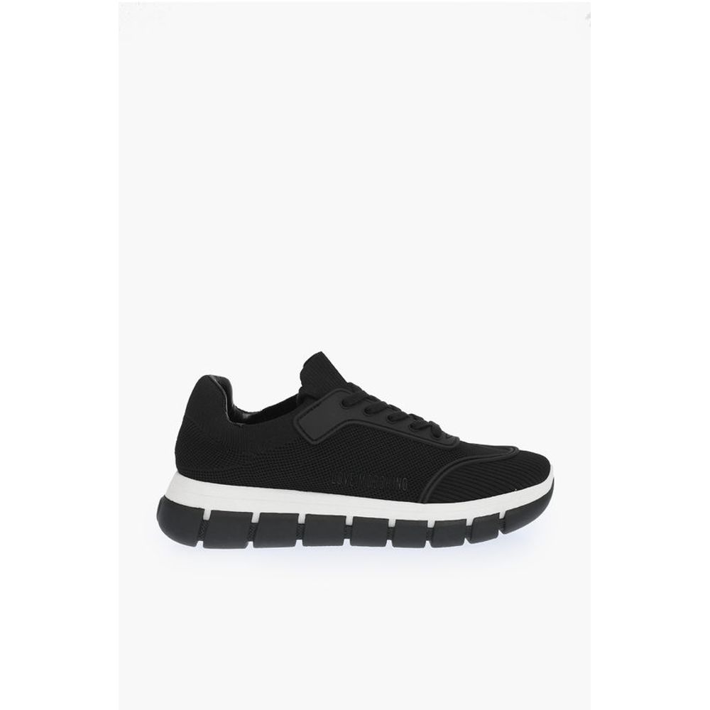 Moschino LOVE perforeted fabric TASSEL 50 sneakers with track sole