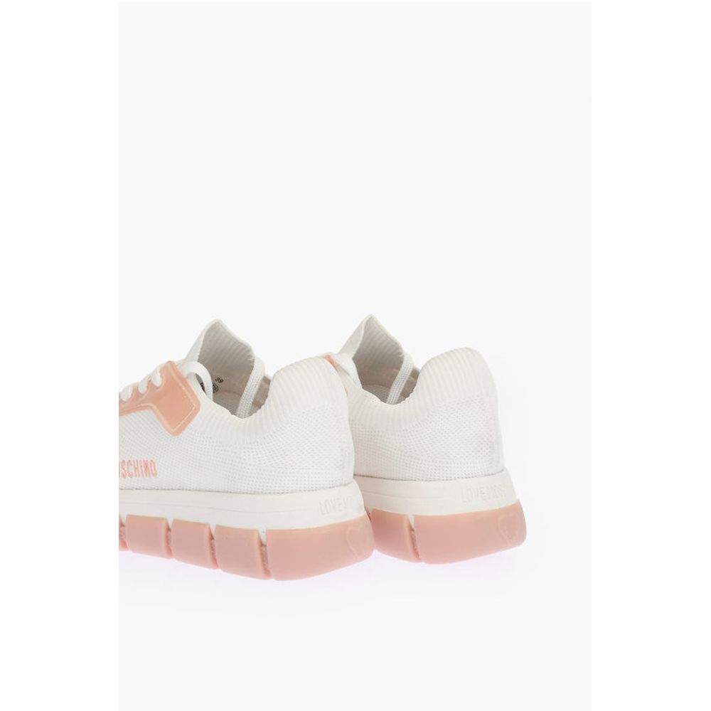 Moschino LOVE perforated fabric two-tone TASSEL50 sneakers