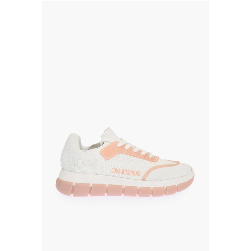 Moschino LOVE perforated fabric two-tone TASSEL50 sneakers