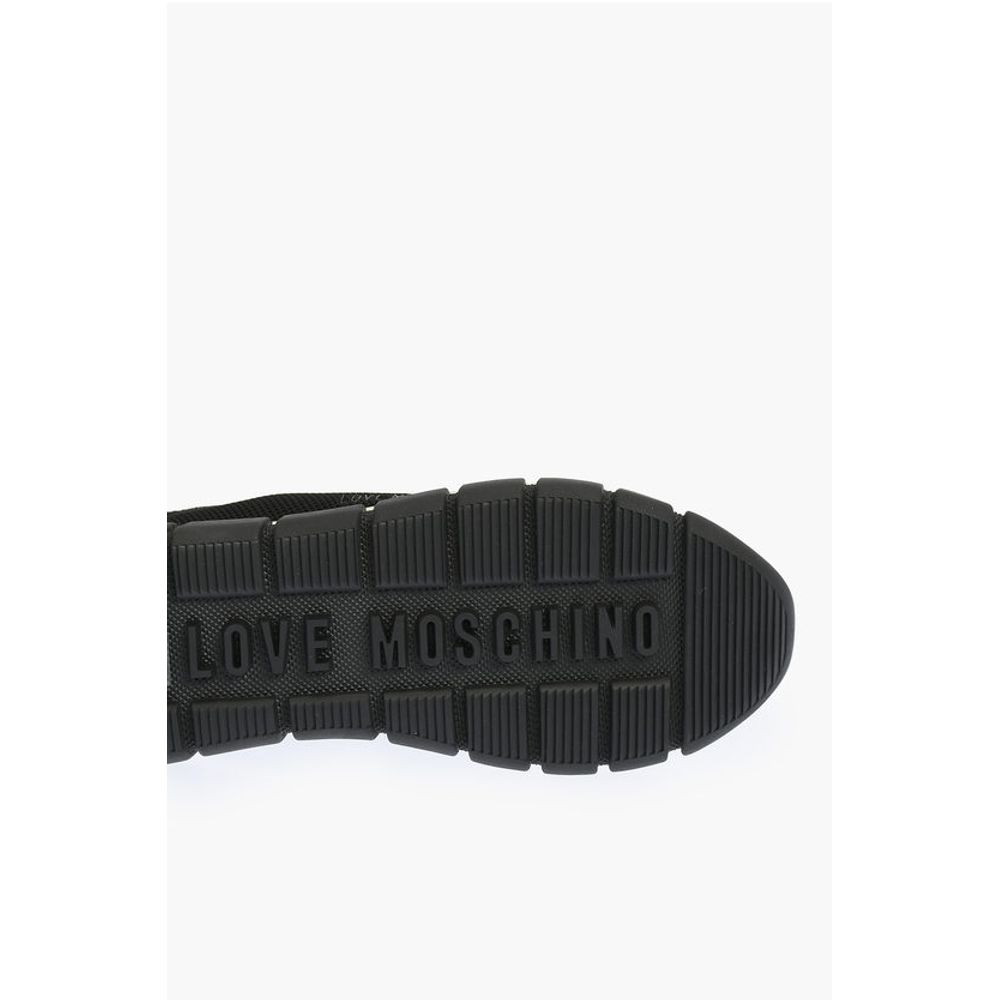 Moschino LOVE perforeted fabric TASSEL 50 sneakers with track sole
