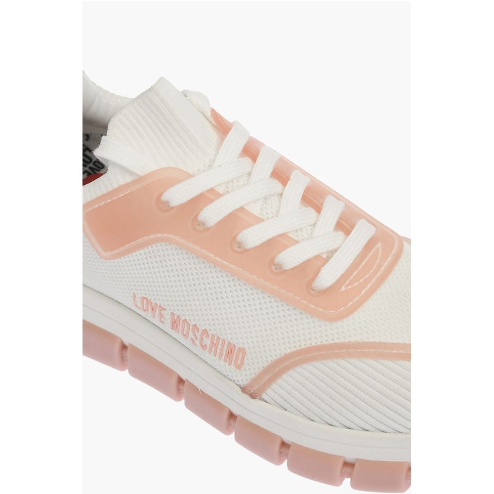 Moschino LOVE perforated fabric two-tone TASSEL50 sneakers