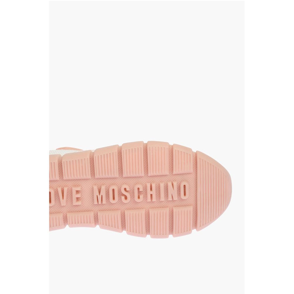 Moschino LOVE perforated fabric two-tone TASSEL50 sneakers