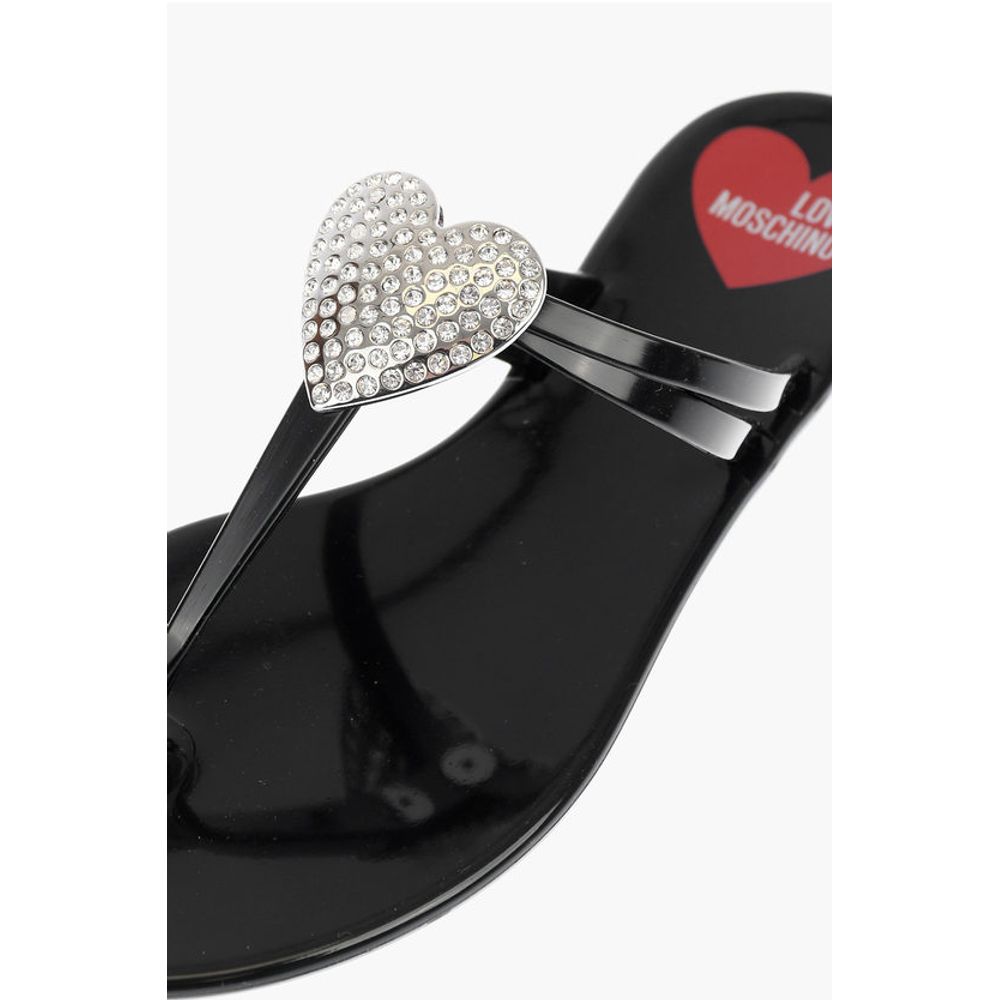 Moschino LOVE rubber thong sandals with heart detail