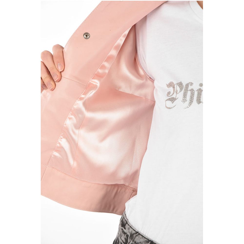 Philipp Plein COUTURE Leather Bomber Jacket CRYSTAL embellished with studs