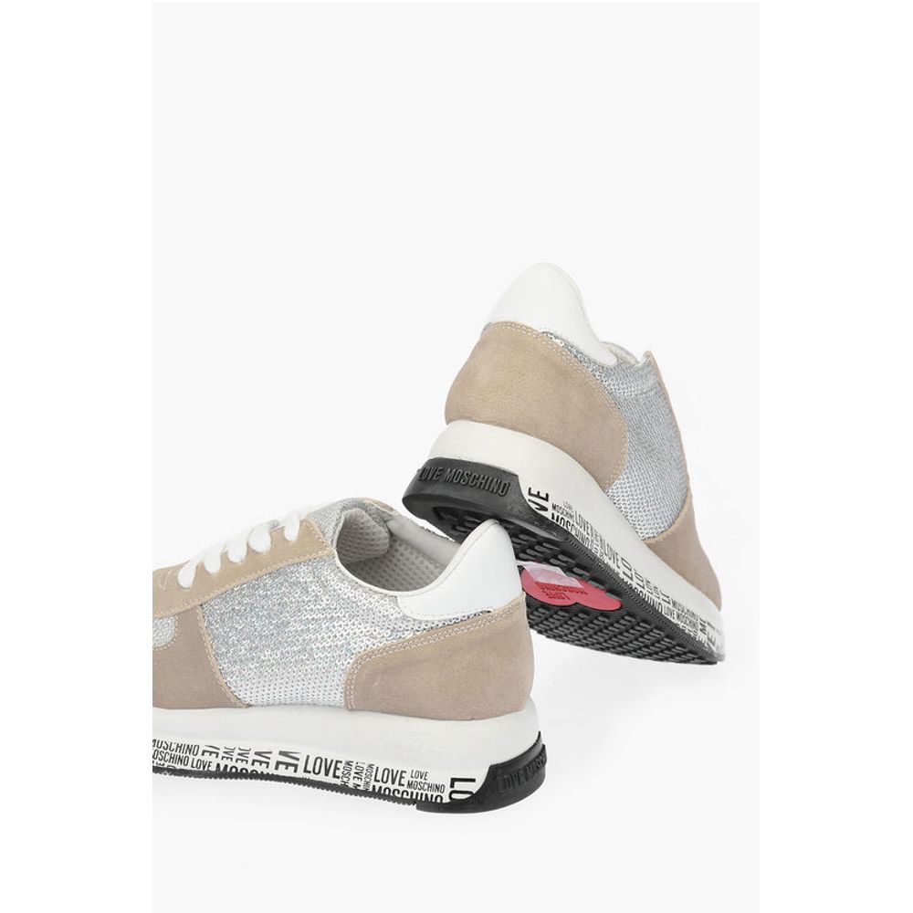 Moschino LOVE suede leather sneakers with sequins