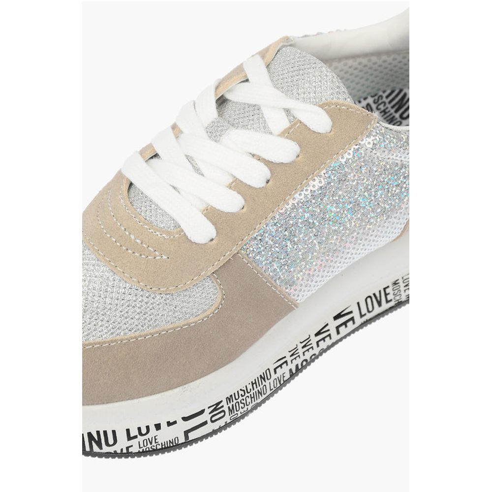 Moschino LOVE suede leather sneakers with sequins
