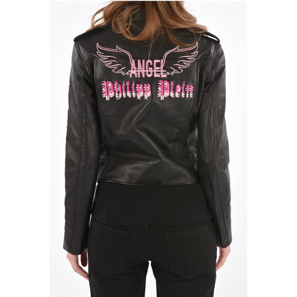 Philipp Plein COUTURE leather ANGEL biker jacket