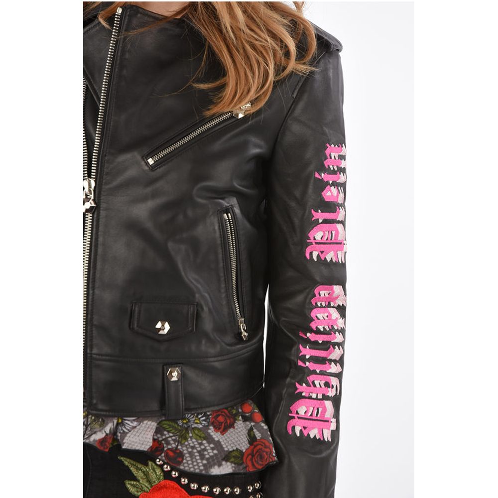 Philipp Plein COUTURE leather ANGEL biker jacket