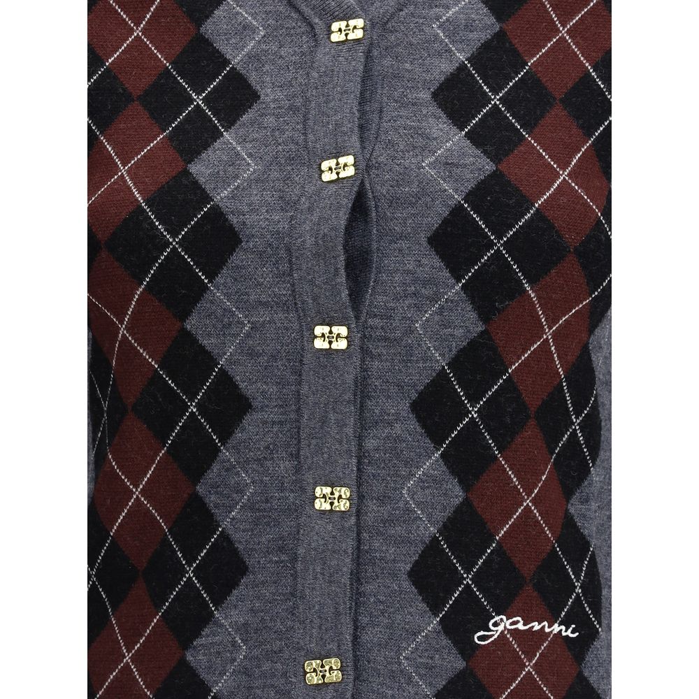 Ganni Check Cardigan