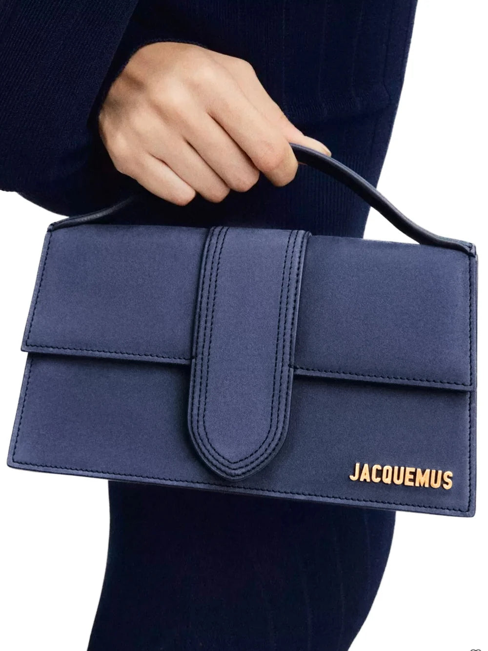 Jacquemus Le Grand Bambino Blue Suede Bag