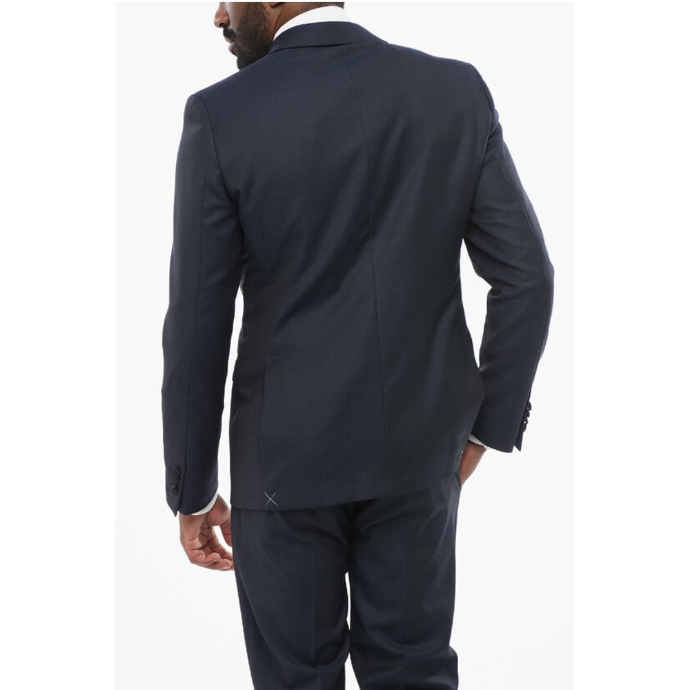 Corneliani CC COLLECTION 3 Pieces RESET CERIMONIA Suit With Satin Detai