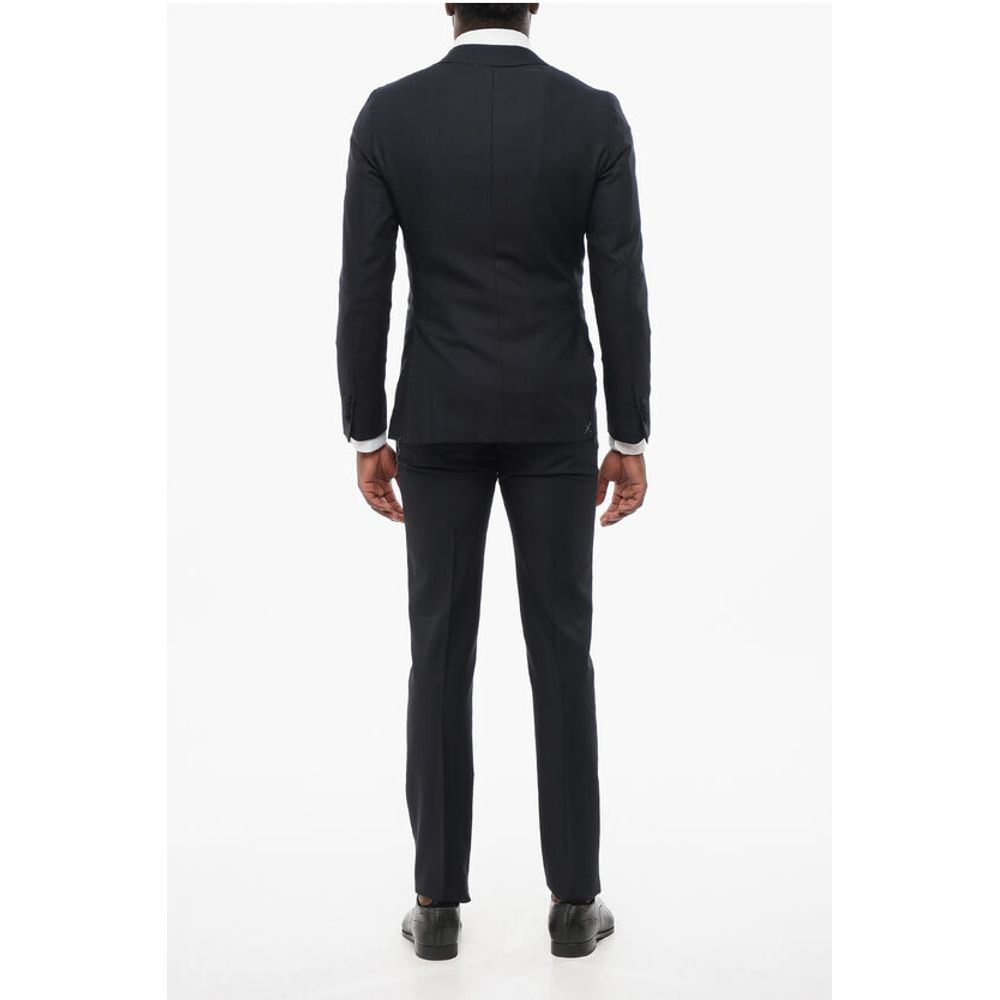 Corneliani Wool Single Breasted Blazer With Satin Lapel