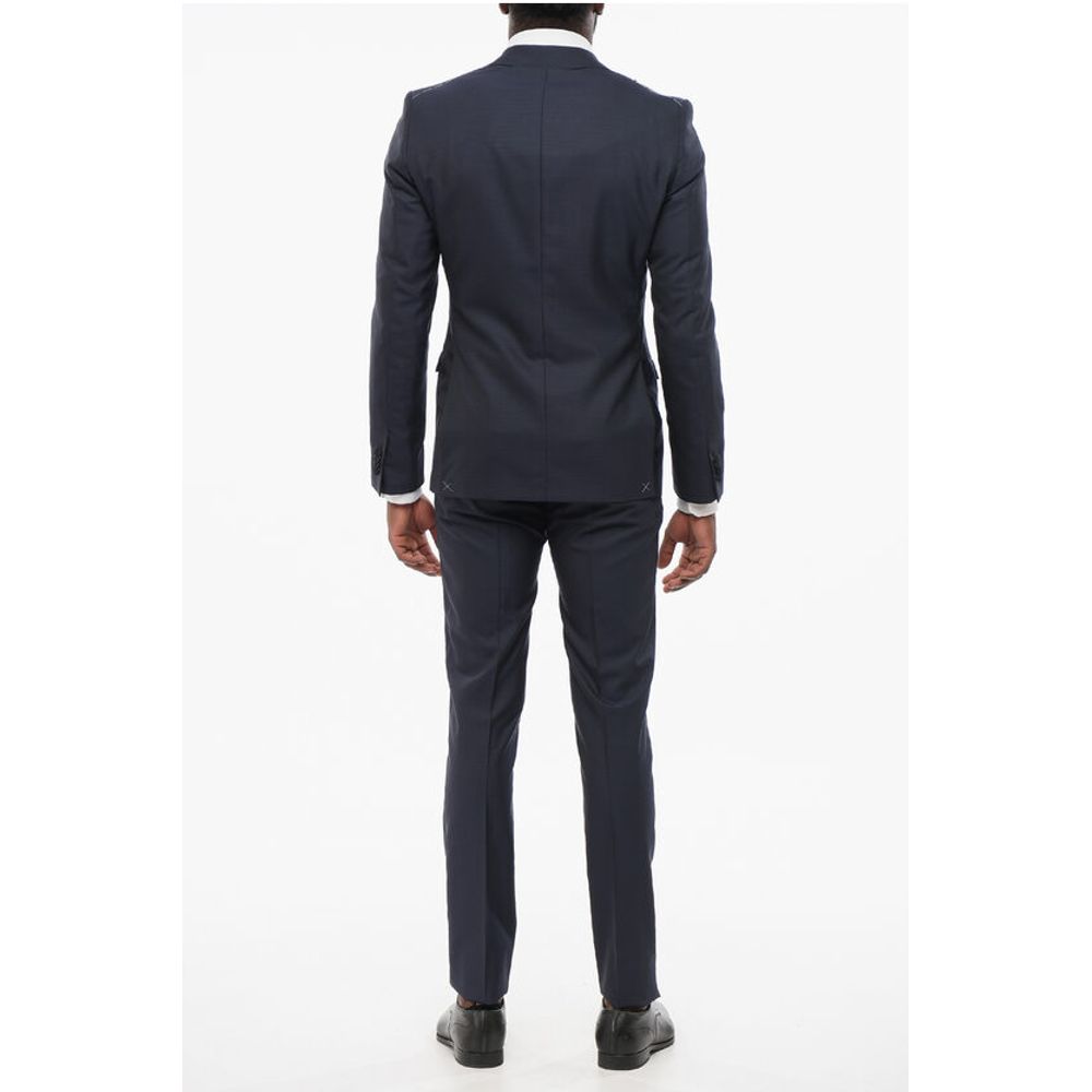 Corneliani CODE Three-Pieces Suit with Contrasting Trims