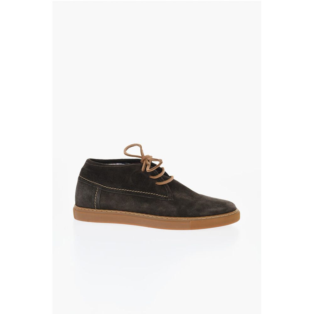Corneliani ID Suede Desert Boots with Checked Inner