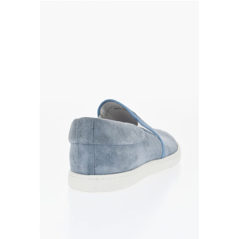 Corneliani ID Suede Slip On Sneakers with Contrasting Sole