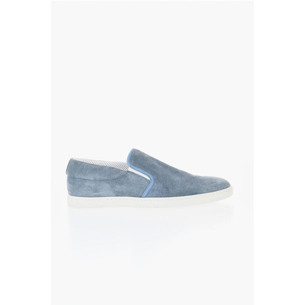 Corneliani ID Suede Slip On Sneakers with Contrasting Sole