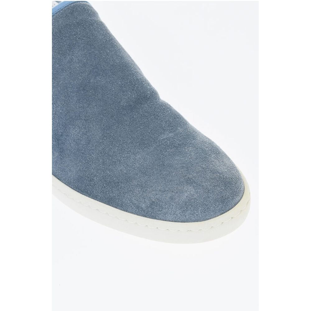 Corneliani ID Suede Slip On Sneakers with Contrasting Sole