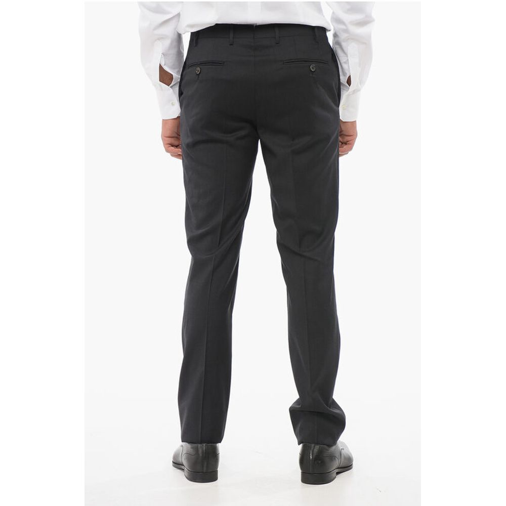 Corneliani Solid Color Virgin Wool Pants