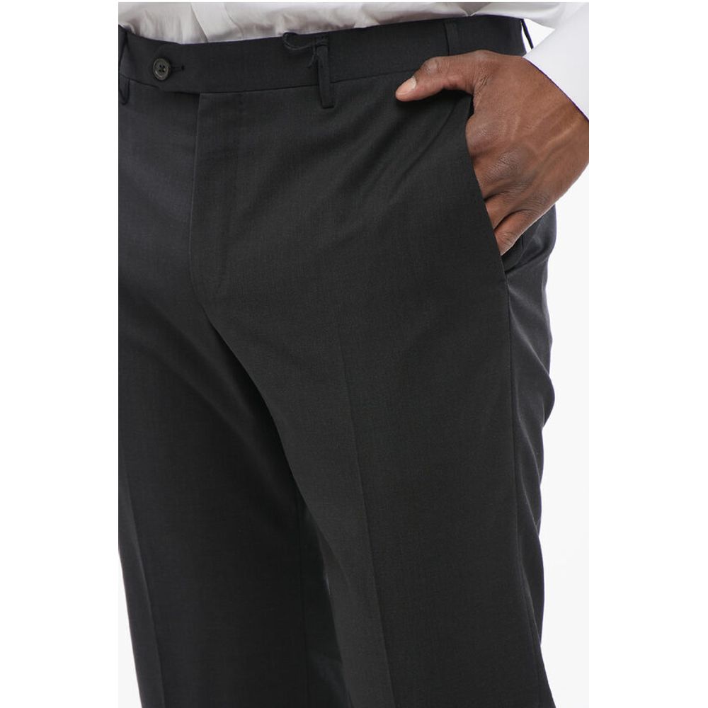Corneliani Solid Color Virgin Wool Pants